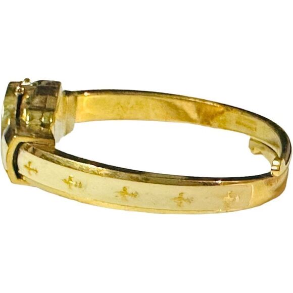 GRUEN Gosen Swiss Vintage Gold Plated Enamel Fleur De Lis Mechanical Manual Wind - Picture 5 of 13